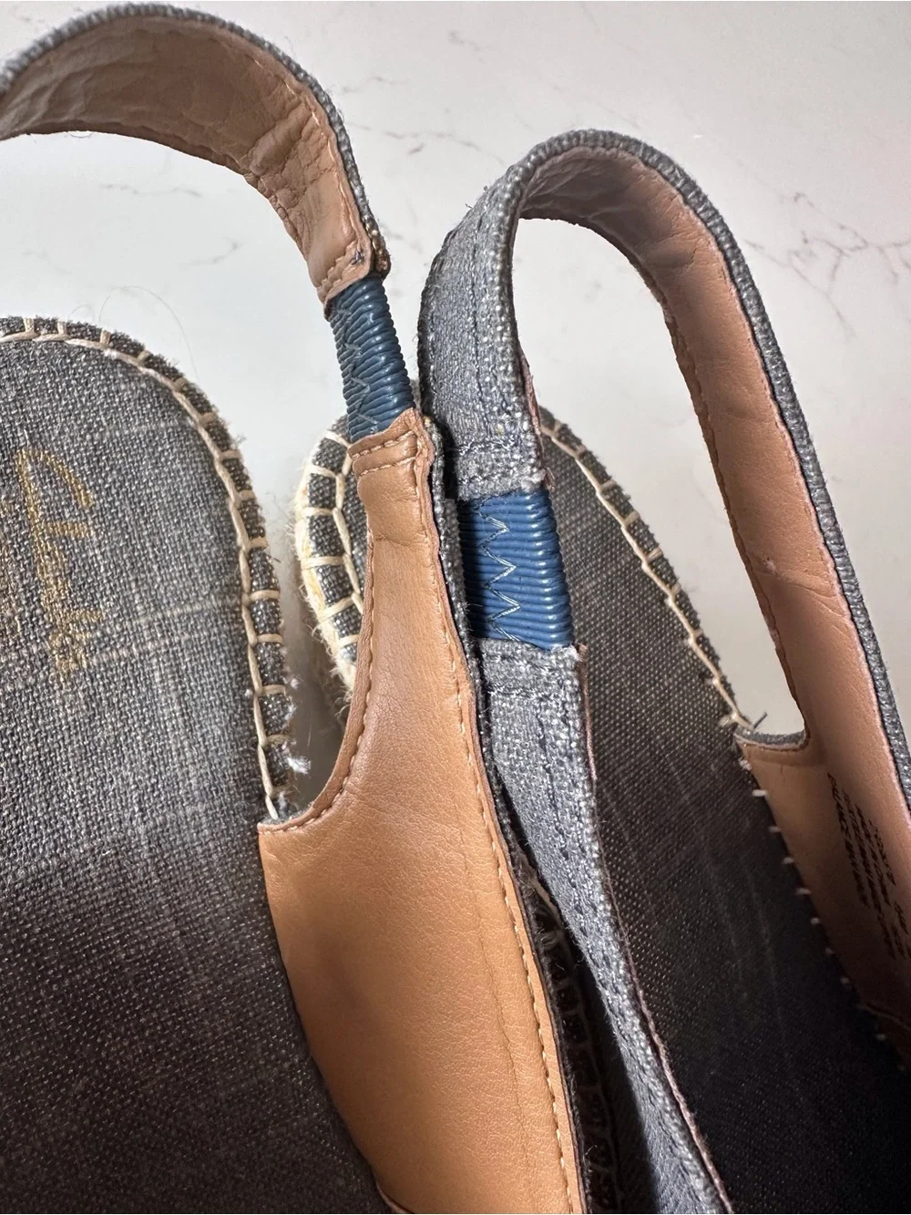 Clarks Gray Open-Toe Slingback Espadrilles